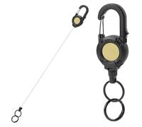 Heavy Duty Keychain - Carabiner Badge Holder, Retractable Cord with Preventing Loss, Steel Keyring, Sturdy Accessory, Reliable Material for Supporting Men Women During Outdoor Adventures