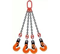 Heavy-Duty Lifting Clamps with 4 Chains, 1.6T-3.2T (3527lb-7054lb) Load Capacity, Jaw Opening 15mm-25mm (0.6in-1in), Adjustable Chain Length 1-3 Meters.(3.2 ton chain 1.5m)