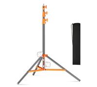 Heavy Duty Light Stand 280 cm Tutto Metallo Treppiede Stand Carico massimo: 10 kg di pressione dell'aria Buffer Fotografia Light Stand con 1/4 "a 3/8" vite adattatore per strobo, anello luce