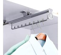 Heavy Duty Metal Closet Valet Rod Retrattile Armadio Pull out Rod Wardrobe Hanger Bar Rack Bar Estensibile Valet Rod Abbigliamento Mount Top Mount con Viti, OneColor, 25cm