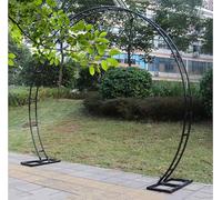 Heavy Duty Metal Rose Arbour Round Garden Arbour with Bases Rustproof Circle for Outdoor Events Moon Gate Decoration