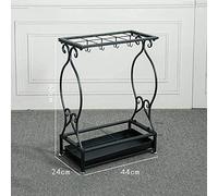 Heavy-Duty Metal Umbrella Stand 10-21 Hole Rain Storage Rack for Hotels And Lobbies Multi-Functional Disassembly Design (Black 44x24x60cm)