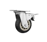 Heavy Duty Plate Caster Wheels,Swivel Rubber Furniture Industrial Castor,Tire Treads,Max Load 750kg,Mute,Wear-Resistant, Replacement for Workbench,Machine,Trolley,Flatbed,Brake-5in