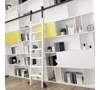 Heavy Duty Porta Scorrevole Hardware KitRolling Biblioteca Scala Track System 30ft Nero Acciaio Al Carbonio Facile Installazione Mobile Scaletta Rail Accessori