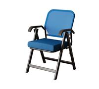 Heavy-Duty Portable Folding Chairs with Padded Arms And Backrest - Ideal for Home Office Dorm Parties Backyard BBQs - Sturdy Steel Frame - Comfortable Blue Seating