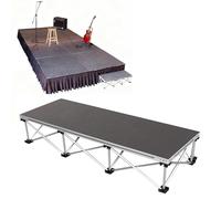 Heavy Duty Portable Folding Stage Platform, 20 40 60 80cm High Non-Slip Mobile Stage Riser Easy Setup for Wedding Party Concert Event Performance(Rectangle,H 7.9in/20cm)