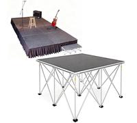Heavy Duty Portable Folding Stage Platform, 20 40 60 80cm High Non-Slip Mobile Stage Riser Easy Setup for Wedding Party Concert Event Performance(Square,H 23.6in/60cm)