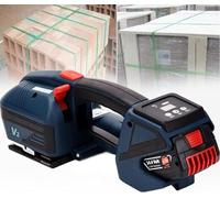 Heavy Duty Portatile Reggiatrice Pressa 4000mah Batteria Strapper Reggiatura Reggiatrice Cintura in Plastica Saldatura Automatica Reggiatrice per 1/2-5/8 Pollici, 2Batteries