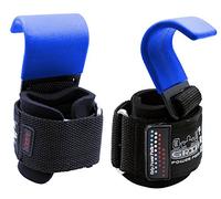 Heavy Duty Pro Metal Lifting Steel Hooks Best Power Weightlifting Set di 2 guanti da allenamento imbottiti di alta qualità (Women-Wrist Size Small/Medium, Classic Blue)