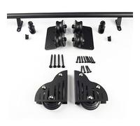 Heavy Duty Roller Track System per scale mobili, kit hardware scala scorrevole in acciaio nero (scala non inclusa), binario 732 cm con freno per una maggiore stabilità