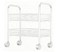 Heavy Duty Rolling Cart 3 Tier Storage Shelves Removable Wire Baskets Metal Utility Shelf Space Saving Organizzatore per Cucina Bagno Lavanderia Stretta Auto Mobile Carrello Facile Assemblaggio Nessun