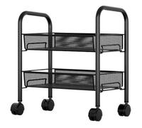 Heavy Duty Rolling Cart 3 Tier Storage Shelves Removable Wire Baskets Metal Utility Shelf Space Saving Organizzatore per Cucina Bagno Lavanderia Stretta Auto Mobile Carrello Facile Assemblaggio Nessun
