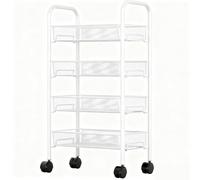 Heavy Duty Rolling Cart 3 Tier Storage Shelves Removable Wire Baskets Metal Utility Shelf Space Saving Organizzatore per Cucina Bagno Lavanderia Stretta Auto Mobile Carrello Facile Assemblaggio Nessun