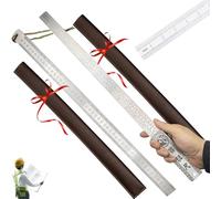 Heavy Duty Ruler(Unit of Measurement: Inch & Cm),20" 50cm Stainless Steel Meter Stick,Dual Scale, Perfect Straight Edge for Architects,Draftsman,Engineers with In/Metric Table (A+B,3mm thickness)