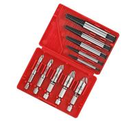 Heavy-Duty Rustproof Universal Easy Out | Screw Extractor 10-Piece | Mechanic Tool Damaged Screw Remover For Construction Plumbing Woodworking Repair Maintenance Factory Garage Workshop