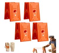 Heavy-Duty Saw Horse Brackets with Down Clamp, Adjustable Sawhorse Brackets for Woodworking, Anti-Slip Teeth Steel Saw Horse Holder Set, for DIY & Construction Projects (Orange,4pcs)