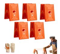 Heavy-Duty Saw Horse Brackets with Down Clamp, Adjustable Sawhorse Brackets for Woodworking, Anti-Slip Teeth Steel Saw Horse Holder Set, for DIY & Construction Projects (Orange,5pcs)