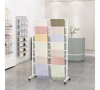 Heavy Duty sciarpa nizer con ruote rack in metallo per sciarpe, asciugamani, pantaloni e coperte, versatile supporto girevole bianco 10 scomparti