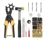 Heavy Duty - Set di pinze per fori per cintura, con 150 rivetti, 20 bottoni automatici ecc. per tessuto, 6 fischietti intercambiabili