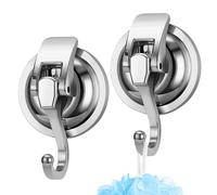 Heavy-Duty Shower Suction Cups - 3.42*2.59*2.55in Vacuum Suction Cup Shower Hook | SuctionCups for Glass | 2pieces Wall Hook SuctionCup Hanger | Removable No Punch Wall Hooks for Glass Door