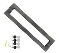Heavy Duty Stainless Steel Pole for Dining Hall/Shopping Mall/Office/Home,Rectangle Door Handles Hardware Set - 38x25mm Pole, Sliding Barn Door Pull Push Handle(Dark Grey,113.8cm/44 3/4")