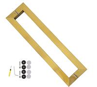 Heavy Duty Stainless Steel Pole for Dining Hall/Shopping Mall/Office/Home,Rectangle Door Handles Hardware Set - 38x25mm Pole, Sliding Barn Door Pull Push Handle(Gold,53.8cm/21 1/4")