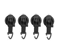 Heavy Duty Suction Cup Hook 4 Pack | Strong Suction Holds Up to 44 lbs | Portable Suction Hook for Camping/Travel/Outdoor | Smooth Area Anchor, No Scratch, ABS Material (triangle buckle)