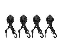 Heavy Duty Suction Cup Hook 4 Pack | Strong Suction Holds Up to 44 lbs | Portable Suction Hook for Camping/Travel/Outdoor | Smooth Area Anchor, No Scratch, ABS Material (round buckle)