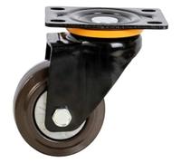 Heavy Duty Swivel Rubber Plate Caster Wheels with Dual Locking Silent And Durable 1Pcs Replacement for Workbench Industrial Machine Trolley Carts(Universal-3In)