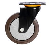 Heavy Duty Swivel Rubber Plate Caster Wheels with Dual Locking Silent And Durable 1Pcs Replacement for Workbench Industrial Machine Trolley Carts(Universal-5In)