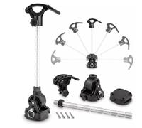 Heavy Duty Trolling Motor Stabilizer Mount per Minn Kota Force | Terrova PowerDrive, staffa girevole a 90 gradi con base a sgancio rapido, si adatta alla maggior parte dei motori con