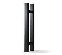 Heavy Duty Wooden Push Pull Door Handle with Screws,Sliding Door Handles Replacement, Long Door Hardware Pulls/Grab Bar Interior Exterior(Black,Length 80cm(31.5inch))