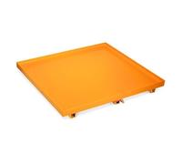 Heavy Duty Yellow Spill Platform - Pallet in metallo a prova di perdite per carrello elevatore, 125 x 125 x 15 cm, contenitore secondario perfetto per fusti di olio esausto e gestione dei materiali