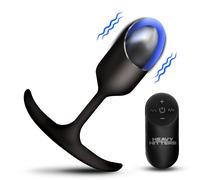 Heavy Hitters Vibrating Weighted Silicone Anal Plug Medium Black