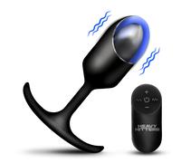 Heavy Hitters Vibrating Weighted Silicone Anal Plug XL Black