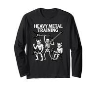 Heavy Metal Bodybuilding Scheletro Demone Halloween Palestra Musica Maglia a Manica