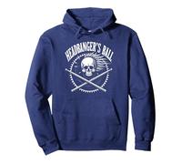 Heavy Metal Headbanger Ball Skull Rocker Concert Fan Felpa con Cappuccio, Unisex per Adulti, Navy, S