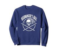 Heavy Metal Headbanger Ball Skull Rocker Concert Fan Felpa, Unisex per Adulti, Navy, M