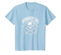 Heavy Metal Headbanger Ball Skull Rocker Concert Fan Maglietta, Bambini, Celeste, 8 Anni