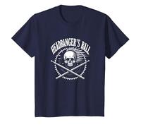 Heavy Metal Headbanger Ball Skull Rocker Concert Fan Maglietta, Bambini, Navy, 4 Anni
