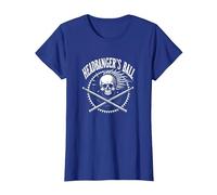 Heavy Metal Headbanger Ball Skull Rocker Concert Fan Maglietta, Donna, Blu Reale, S