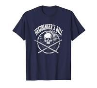 Heavy Metal Headbanger Ball Skull Rocker Concert Fan Maglietta, Uomo, Navy, 3XL