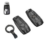 Heavy Metal Key Fob Cover Case Protector for Audi, Keychain, Accessories for Audi A4 Q7 Q5 TT A3 A6 SQ5 R8 S5 (Tpye B-Black)