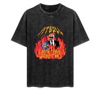 Heavy Metal Pitbull with Flames Mr. Worldwide Gives Done That Hip Hop T-Shirt Black Graphic Unisex Tee Shirt XL