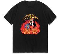 Heavy Metal Pitbull with Flames T Shirt Men Mr. Worldwide Gives Done That Tee Fashion Hip Hop Black XL