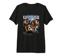 Heavy Metal Rock Band Cavalier King Charles Spaniel Lover Maglietta Premium