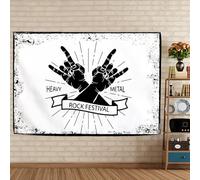 Heavy Metal Rock Festival, arazzo per casa ed esterni, poster vintage in metallo duro e punk, decorazione da parete per camera da letto, 96 x 145 cm