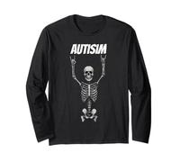 Heavy Metal Skeleton Rocker Apparel Autisim Apparels Funny Maglia a Manica