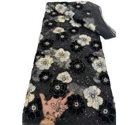 Heavy Sequins Mesh Lace Bride French Net Fabric Sewing Embroidered Tulle Women(Color2)