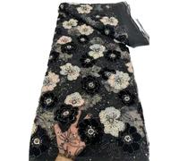 Heavy Sequins Mesh Lace Bride French Net Fabric Sewing Embroidered Tulle Women(Color7)